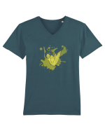 Cristal Galben Tricou mânecă scurtă guler V Bărbat Presenter