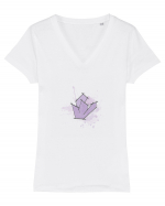 Cristal Violet Tricou mânecă scurtă guler V Damă Evoker