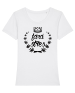 Fara Stres Tricou mânecă scurtă guler larg fitted Damă Expresser
