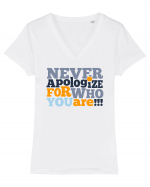 Zoe, fii bărbată! Tricou mânecă scurtă guler V Damă Evoker