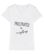 Frustrat Tricou mânecă scurtă guler V Damă Evoker