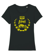 Fara Stres Tricou mânecă scurtă guler larg fitted Damă Expresser