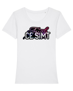 Fuck ce simt Tricou mânecă scurtă guler larg fitted Damă Expresser
