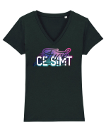 Fuck ce simt Tricou mânecă scurtă guler V Damă Evoker