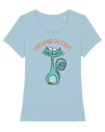 Mama pisicilor Tricou mânecă scurtă guler larg fitted Damă Expresser