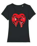 Skull Tricou mânecă scurtă guler larg fitted Damă Expresser