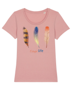 Colrful life Tricou mânecă scurtă guler larg fitted Damă Expresser