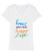 Happy mind Tricou mânecă scurtă guler V Damă Evoker