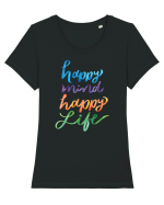Happy mind Tricou mânecă scurtă guler larg fitted Damă Expresser