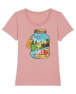 Earth for Sale.. Tricou mânecă scurtă guler larg fitted Damă Expresser