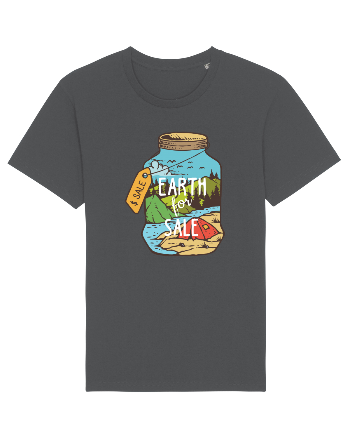 Tricou mânecă scurtă Unisex Rocker Anthracite