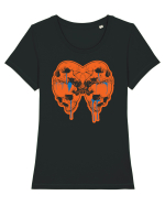Skull Tricou mânecă scurtă guler larg fitted Damă Expresser