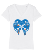 Skull Tricou mânecă scurtă guler V Damă Evoker
