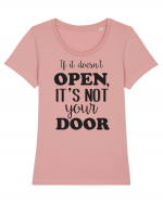 Ușa închisă Tricou mânecă scurtă guler larg fitted Damă Expresser
