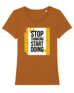 Start Doing Tricou mânecă scurtă guler larg fitted Damă Expresser