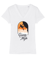 Gravity is a Myth Tricou mânecă scurtă guler V Damă Evoker