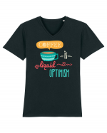 Cafea optimistă Tricou mânecă scurtă guler V Bărbat Presenter