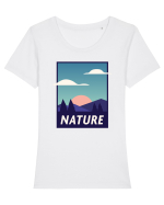 Nature Tricou mânecă scurtă guler larg fitted Damă Expresser