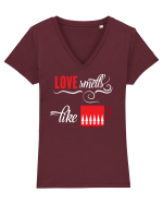 Dragoste și cafea Tricou mânecă scurtă guler V Damă Evoker