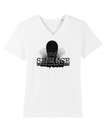 SILENCE says a lot more than you think Tricou mânecă scurtă guler V Bărbat Presenter