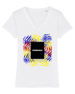 Romania Tricou mânecă scurtă guler V Damă Evoker