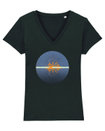 Vulpe in zapada Tricou mânecă scurtă guler V Damă Evoker