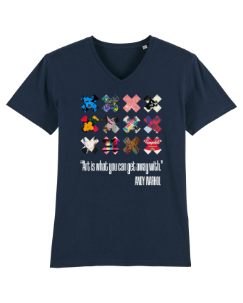 Andy Warhol art on white French Navy