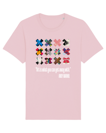 Andy Warhol art on white Cotton Pink