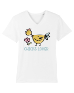Iubitorul de puicuțe Tricou mânecă scurtă guler V Bărbat Presenter