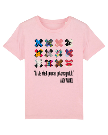 Andy Warhol art on black Cotton Pink