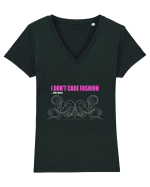 I don't care fashion...that much on white Tricou mânecă scurtă guler V Damă Evoker