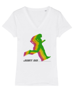 Just go black Tricou mânecă scurtă guler V Damă Evoker