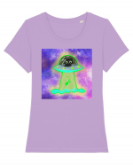 UFO CAT Tricou mânecă scurtă guler larg fitted Damă Expresser