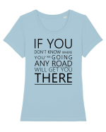 Don't worry  Tricou mânecă scurtă guler larg fitted Damă Expresser