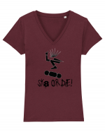 Skate Or Die  Tricou mânecă scurtă guler V Damă Evoker