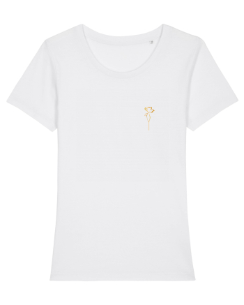 Gold Poppy Flower  White