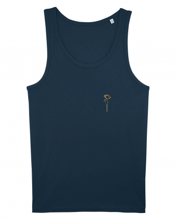 Gold Poppy Flower  Navy