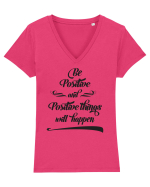 Pozitiv Tricou mânecă scurtă guler V Damă Evoker