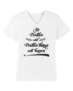 Pozitiv Tricou mânecă scurtă guler V Bărbat Presenter