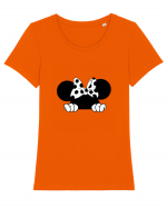 Minnie cu buline Tricou mânecă scurtă guler larg fitted Damă Expresser