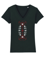 Ochi Tricou mânecă scurtă guler V Damă Evoker
