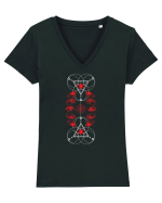 Ochi Tricou mânecă scurtă guler V Damă Evoker