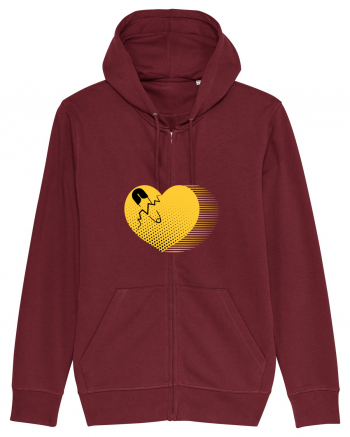 Yellow Heart Burgundy