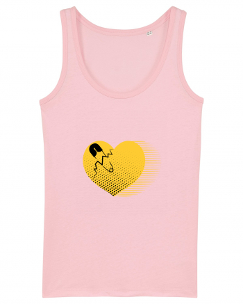 Yellow Heart Cotton Pink