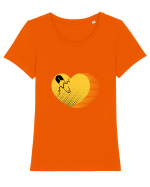 Yellow Heart Tricou mânecă scurtă guler larg fitted Damă Expresser