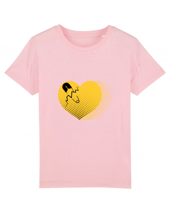 Yellow Heart Cotton Pink