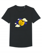 Cloudy Moon Tricou mânecă scurtă guler larg Bărbat Skater