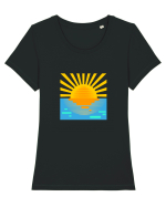 Apus de soare Tricou mânecă scurtă guler larg fitted Damă Expresser