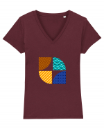 Pattern Tricou mânecă scurtă guler V Damă Evoker