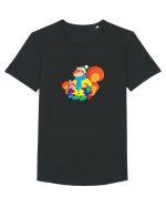 Mămica veveriță Tricou mânecă scurtă guler larg Bărbat Skater